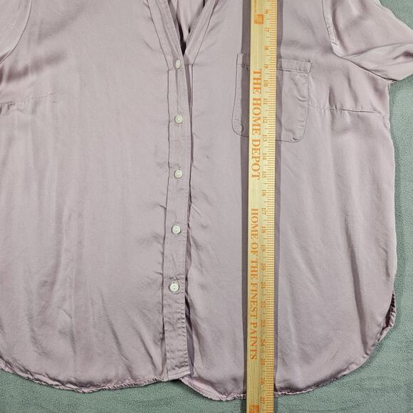 J Jill Blouse Womens Large Modal Satin Button Front Purple Lavender Career Relax - Picture 13 of 14